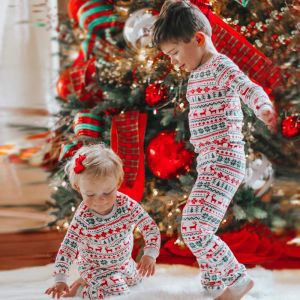 Família bebê Kerst Matching Family Christmas Pajamas PJS Família definida