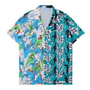 T-shirt dos homens de verão Designer impresso botão cardigan seda manga curta top de alta qualidade moda masculina camisa de natação série camisa de praia tamanho europeu M-3XL EMO20