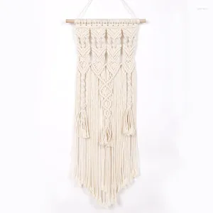 Tapissries Boho Macrame Woven Wall Hanging Beige Modern Bohemian Tapestry Art Decor for House Apartment Surm Bedroom Nursery Part