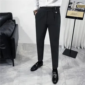 Abiti da uomo Uomo 2024 Primavera Autunno Coreano Business Casual Pantaloni da completo Tinta unita Pantaloni lunghi Maschili Slim Fit Formali