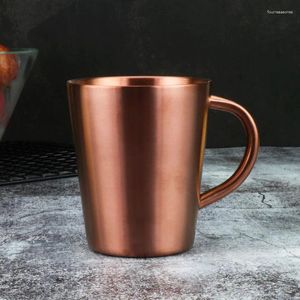 Tazze Tazze per acqua potabile per ufficio a casa Bocca larga Boccale all'ingrosso Tazza di birra domestica con manico Acciaio inossidabile 304 Creativo 300 ml