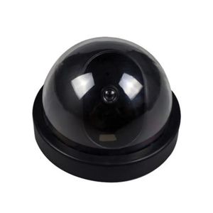 Black Plastic Smart Indoor/Outdoor Dummy Home Dome Fake CCTV Security Camera with Flashing Red LED Light CA-05