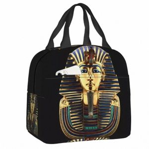 2023 New Ancient Egypt Tutankhamun Pharaoh Insulated Lunch Bag Resuable Egyptian King Tut Cooler Thermal Lunch Tote Work School Z9oo#