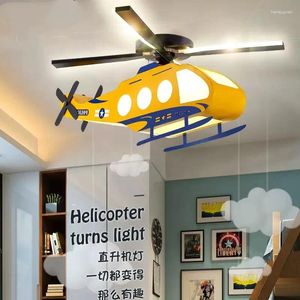 Taklampor Creative Children's Room Helicopter Light Modern Simple Boy's Bedroom Cartoon Decoration Flygplan