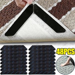 Bath Mats 48/8PCS Carpet Non-slip Sticker Self-Adhesive Floor Rug Mat Tape Gripper Corner Pad Fixed Stickers Bathroom Hallway Pads