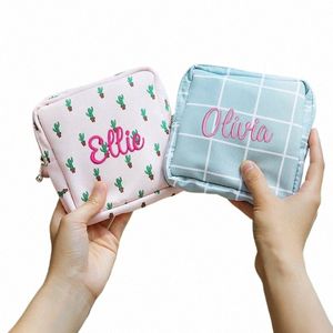 custom Name Women Small Cosmetic Bag Travel Mini Sanitary Napkin Storage Bag Coin Mey Card Lipstick Storage Bag Wallet U1Kg#