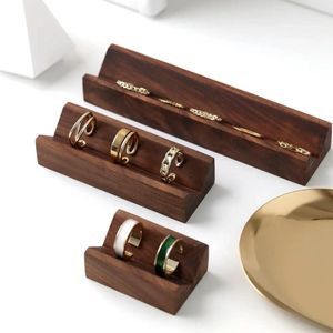 Schmuckbeutel Walnuss Ring Display Rack Ringe Organizer V-Nut Multi-Size-Halter Vintage Holzbasis Ohrring Aufbewahrungstablett Store
