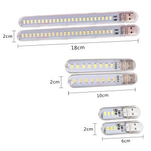 タッチセンサースイッチ付きミニポータブルLED USBライト3 8 24 LEDブックリーディングナイトデスクランプPCラップトップパワーバンク照明用