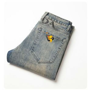 Herren Jeans Frühling Sommer DÜNNE Männer Slim Fit European American PRicon High-End-Marke Kleine gerade Hosen F272-01