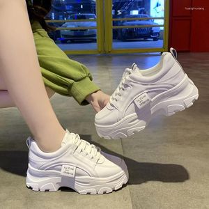 Casual Schuhe Chunky Turnschuhe Frauen Frühling Herbst Dicken Boden Papa Frau Mode PU Leder Plattform Damen 2024