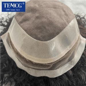 Men Toupee Curly Hair Lace Front With Mono Base Men's capillary prothesis 100% Human Hair Male Capillary Prothesis Wig For Men