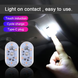 1x mini carregamento USB LED Night Light 6/8SMD Touch Sensor Touch Lâmpada Lâmpada de Lâmpada Drawer Kitchen Detecting Wall Light Light