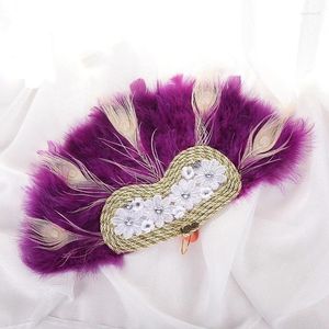 Dekorativa figurer 005 Bröllop Europeisk äktenskap Custom Feather Fan All Velvet för hand