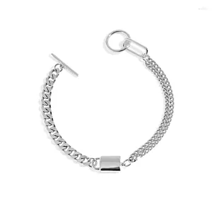 Braccialetti a maglie Bracciale cubano per uomo Donna Curb grosso con chiusura a ginocchiera OT Gioielli in argento sterling massiccio 925