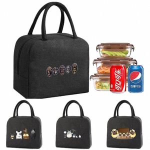Lunchpåsar Cooler Tote Portable Isolated Box Canvas Thermal Cold Food Ctainer School Picnic Men Women Kids Travel Dinner Box R45p#