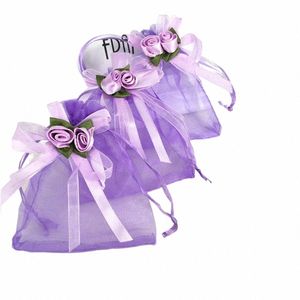 50 Pcs Tulip Mesh Bag Christmas Bags Wedding Drawable Organza Voile Gift Packaging Bags Cheap Pouches Bags Wholesale Mini I419#