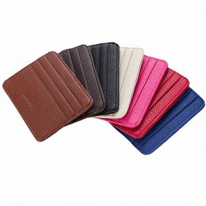 Ultra Slim Frt Pocket Wallet Herren-Geldbörse mit Kartenfächern, minimalistische Reisebrieftasche, Ausweisfenster, Schlitze für Ausweise, E7iF #
