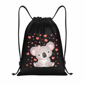 Koala Valentine's Day Red Heart's For Koala Lover DrawString Väskor Gym Bag Hot Lightweight D7LW#