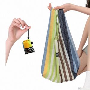 polybye nyl foldable reusable Shop bag small pouch Tote bag Grocery light premium solid color nanobag mini Q5FC#