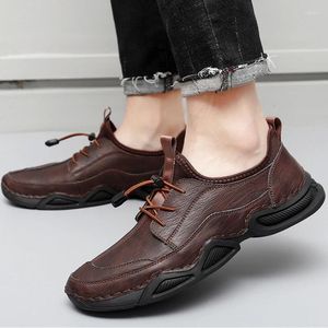 Sapatos casuais masculinos tênis de couro à prova dwaterproof água primavera outono retro plataforma cunhas tamanho grande formadores chaussures pour homme