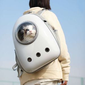 Borsa trasparente portatile in uscita per animali domestici Zaino con modulo spaziale traspirante per gatti Libro con apertura laterale di grande capacità