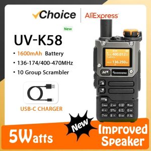Quansheng UV-K6 5W Walkie Talkie UV-K58 UV-K5（8）双方向ラジオUSB-CダイレクトチャージマルチバンドAM FM UHF VHF DTMF UVK5のアップグレード
