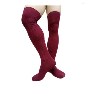 Herrensocken über dem Knie, für Herren, Winter, Oberschenkelhoch, thermisch, warm, Kleid, Anzug, Hose, formeller männlicher Strumpf, modisch, gestrickt