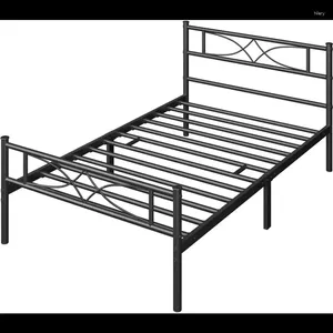 Set di biancheria da letto Strutture letto Struttura in metallo con testiera Pediera Mobili per camera da letto