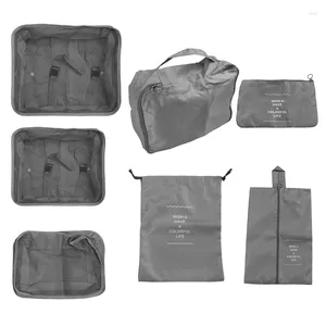 Förvaringspåsar absf 7pc klädpåse set förpackning fyrkant multifunktionell resväska arrangör semester resor