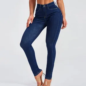 Jeans femininos outono e inverno forma fina calças de perna pequena