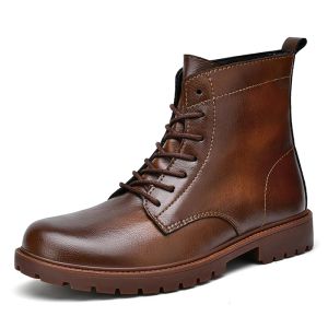Stivali in pelle autentica per uomini scarpe invernali più taglia 38-47 stivali caviglie