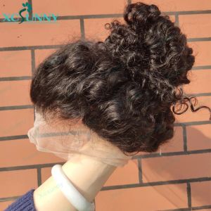 Parrucche frontali a 360 pizzo Human High Cotail High Pony pre -pizzichi di parrucche a pizzo pieno HD trasparente 13x6 Wigs anteriore ad onda d'acqua in pizzo