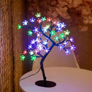 Luz da árvore da flor de cerejeira, 17 polegadas 40 luminadas de mesa iluminada Lâmpada artificial de flores da árvore Lâmpada USB Presentes para decoração