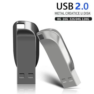 Nova acionamento flash USB 2.0 de alta velocidade 128 GB 64 GB 32 GB 16GB 8GB CLE USB 2.0 Flash Pendrive 64GB 128 GB Metal 2.0 Stick Pen Drive