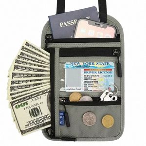 RFID-шейный кошелек, шейная сумка для документов, семейная сумка для паспорта, шейная сумка с несколькими карманами, футляр для кредитных документов, дорожный футляр s8b1 #