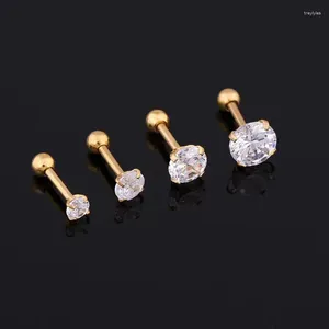 Stud Earrings 1 Piece Stainless Steel 4 Prong Ear Studs For Women/Men Tragus Cartilage Standard Lobe Daith Piercing Jewelry