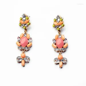 Dangle Earrings Fashion Accessories For Women Factory Wholesale Design Jewelry Zinc Alloy Resin Garnet Statement