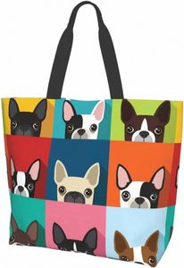 Bulldog francese carino Fi spalla Tote Bag Borsa Top Handle Satchel Borsa per le donne Lavoro Scuola Viaggio Shop Casual d5rx #