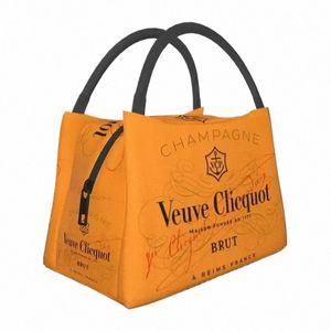 custom Clicquot Champagne Lunch Bags Men Women VCP Warm Cooler Insulated Lunch Boxes for Picnic Cam Work Travel 01DR#