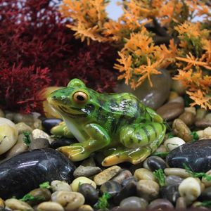 Decorative Figurines Simulation Green Frog Bonsai Succulent Decoration Figurine Statue Pography Ornament Landscaping Crafts Garden Home