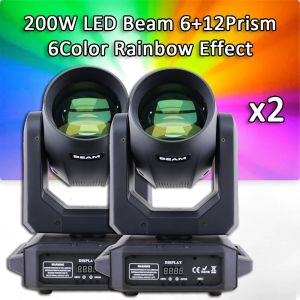 2pcs/lot beam 200 Вт. Перемещающая головка освещение головки DMX 512 Lyre 6+12prism для DJ Bar Disco Concert Party Действия быстрая доставка