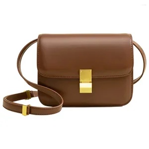Bag Leather Shoulder Women Adjustable Strap Satchel Handbag Metal Lock Fashion Messenger Shopper