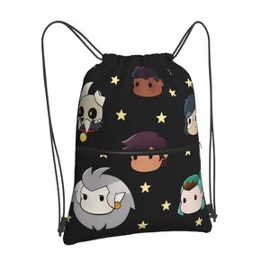 chibi Owl House Drawstring Bags Backpacks Fabric Bag Kids Small Woman Student Cuet Carto Travel Lightweight Animati Color 18DZ#