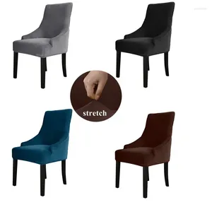 Capas de cadeira Soft Velvet Poltrona Capa Stretch Elastic High Back Soild Color Accent Assento para Sala de estar Escritório El