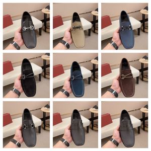 Top High Quality Designer Men Driver Shoes Dress Shoes Man Moccasin loafers Designer Casual Shoes loafers mules Square Buckle Size 6.5-11