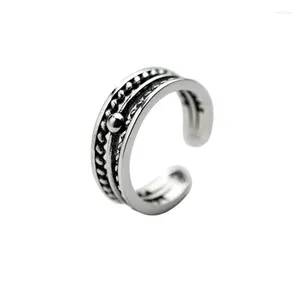 Cluster Rings Brand Handmade Real 925 Sterling Silver Multilayer Geometric Open Lady Women Anti-Allergy Gift Jewelry