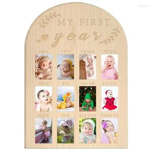 Frames Toddler Primeiro ano Livro de estrutura Po Memory Wood Board Milestone para