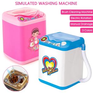 1/2st mini Electric Washing Machine Dollhouse Möbler låtsas spela leksaker mycket effektivt användbart för tvättborstar renare