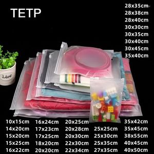 Förvaringspåsar tetp 50 st Frosted Zipper Home Travel Organizer för t-shirt byxor strumpor underkläder verktygsförpackning med lufthål