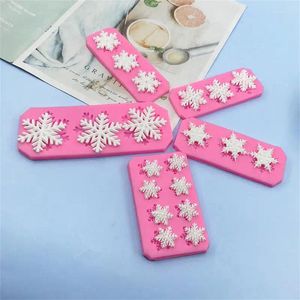 Baking Moulds Party Cake Around Decoration Snowflake Chocolate Fondant Mold Cooking Decorating Tools Silicone Christmas Winter Gift